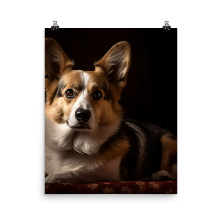 Welsh Corgi Portrait Photo paper poster - PosterfyAI.com