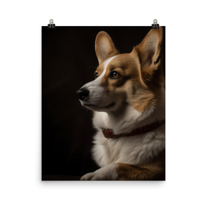 Welsh Corgi Portrait Photo paper poster - PosterfyAI.com