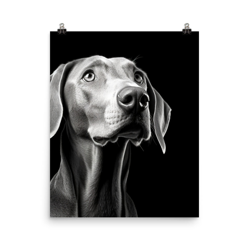 Weimaraner in Black and White Photo paper poster - PosterfyAI.com