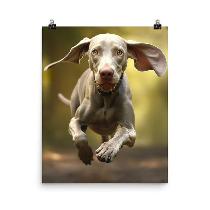 Weimaraner at Play Photo paper poster - PosterfyAI.com