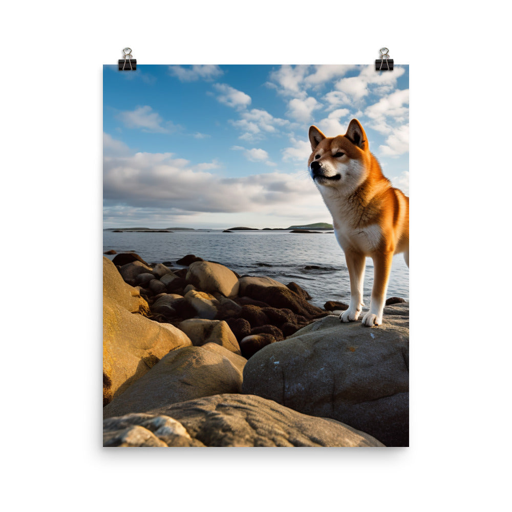 Shiba Inu Gazing Out Photo paper poster - PosterfyAI.com