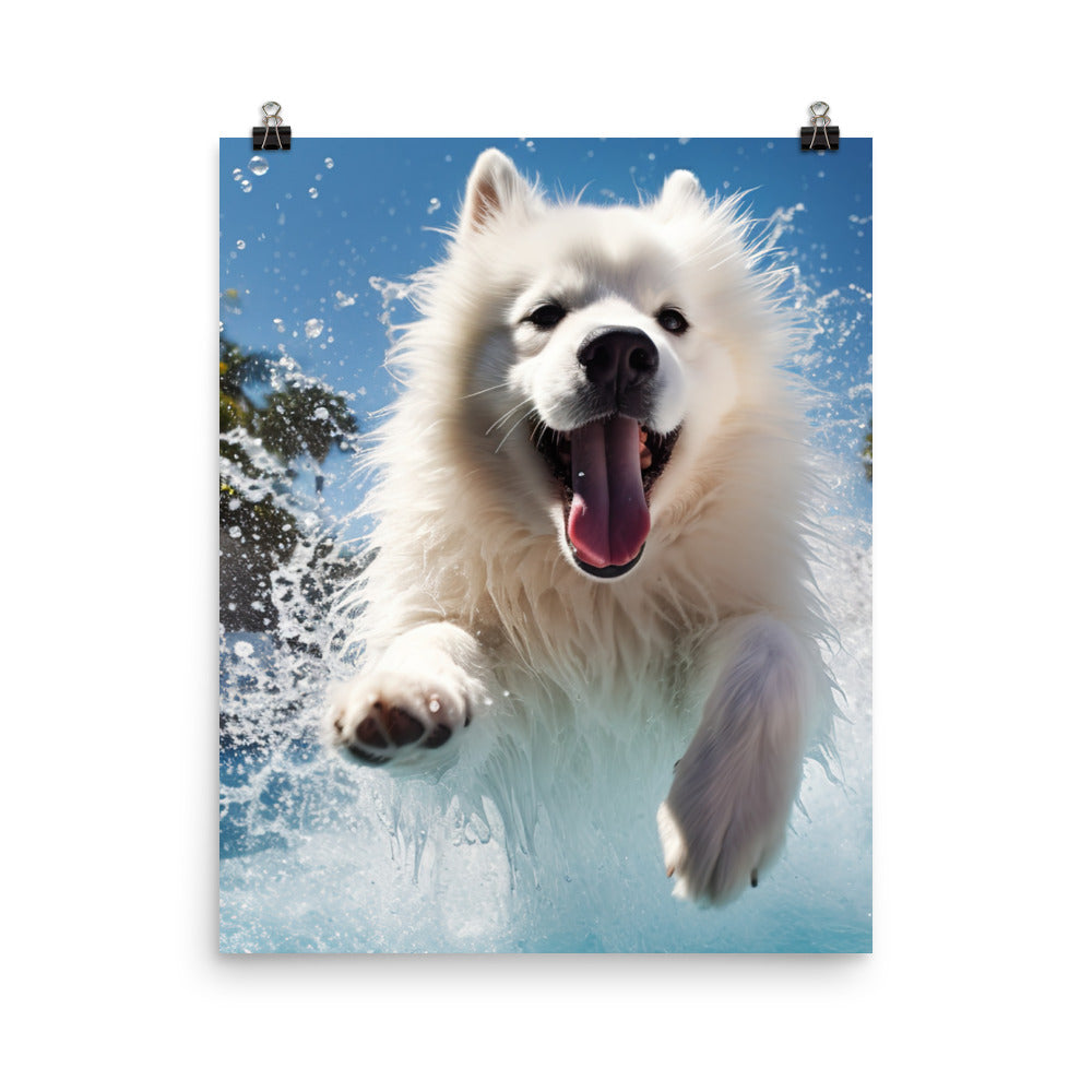 Samoyed Splash Photo paper poster - PosterfyAI.com