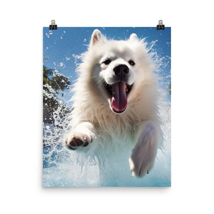 Samoyed Splash Photo paper poster - PosterfyAI.com