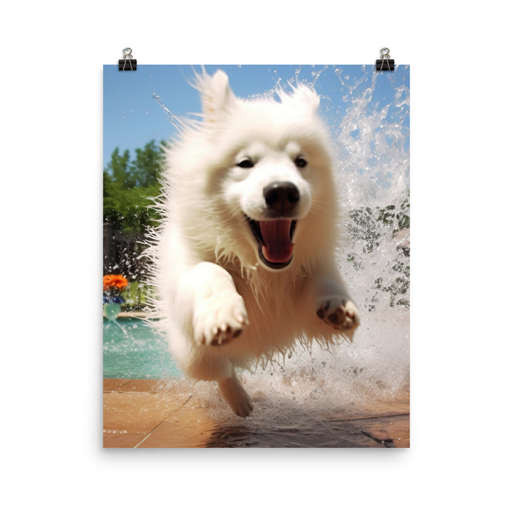 Samoyed Splash Photo paper poster - PosterfyAI.com