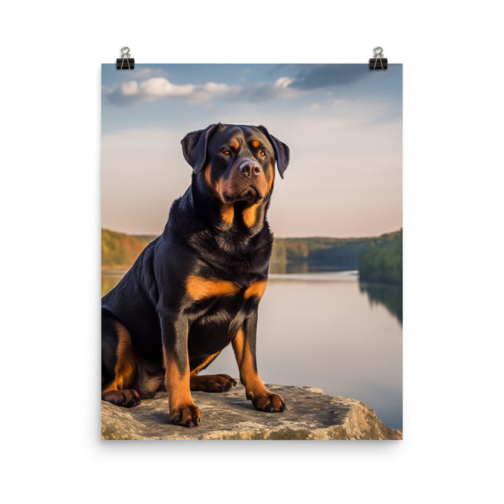 Rottweilers regal beauty Photo paper poster - PosterfyAI.com