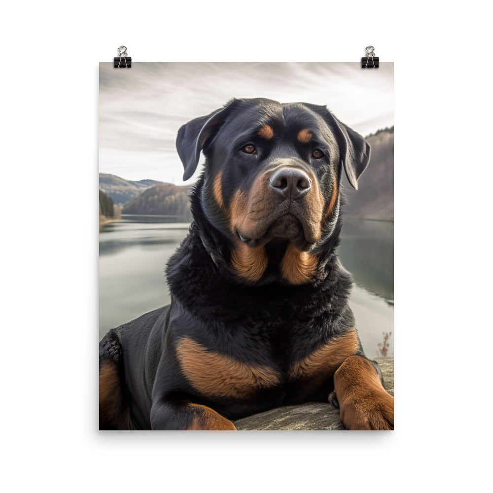 Rottweilers regal beauty Photo paper poster - PosterfyAI.com