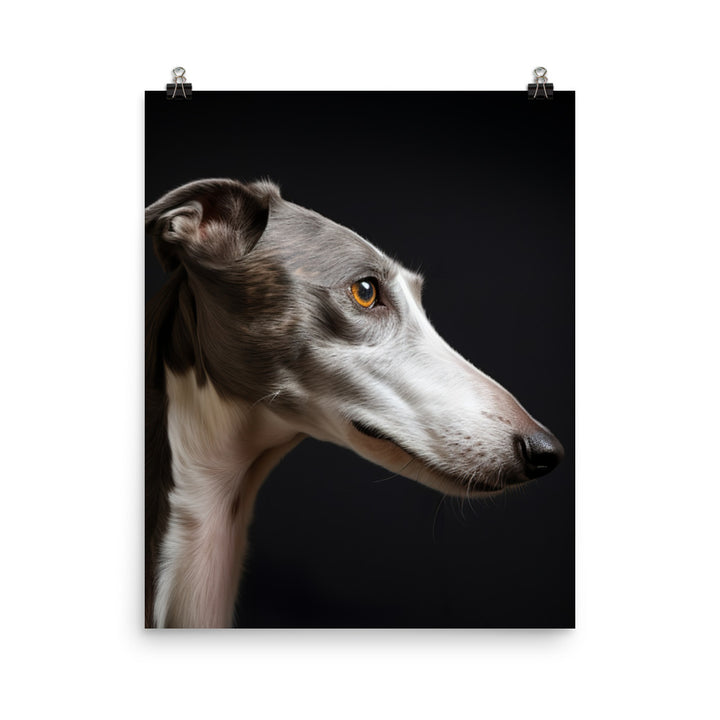 Regal Greyhound Portrait Photo paper poster - PosterfyAI.com
