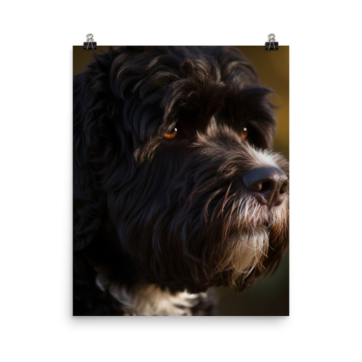 Portrait of a Portuguese Water Dog Photo paper poster - PosterfyAI.com