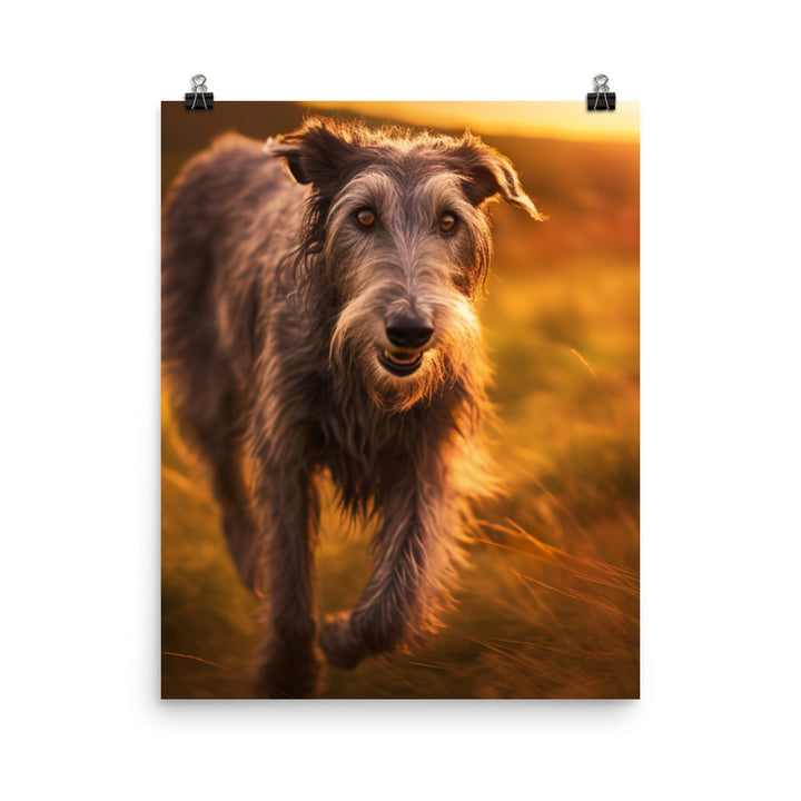 Majestic Scottish Deerhound at Sunset Photo paper poster - PosterfyAI.com