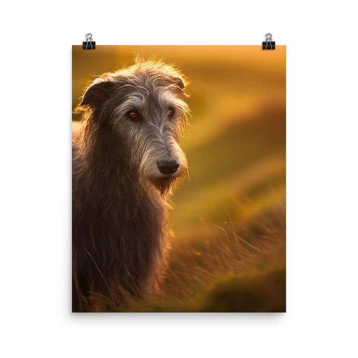 Majestic Scottish Deerhound at Sunset Photo paper poster - PosterfyAI.com
