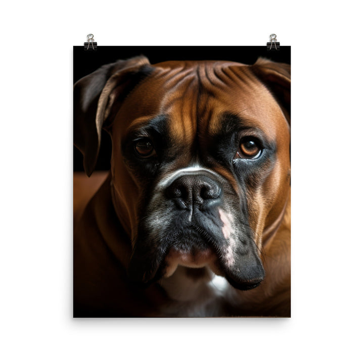 Majestic Boxer Portrait Photo paper poster - PosterfyAI.com