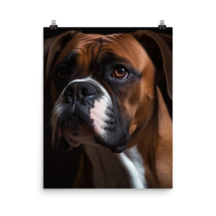 Majestic Boxer Portrait Photo paper poster - PosterfyAI.com