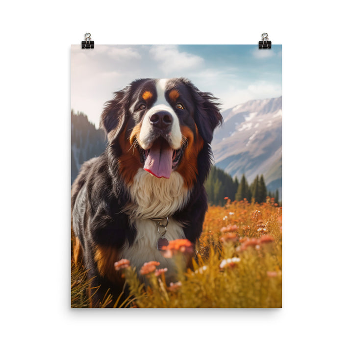 Majestic Bernese Mountain Dog Photo paper poster - PosterfyAI.com