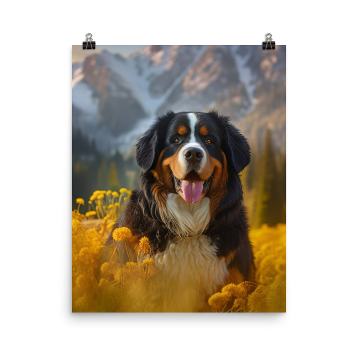Majestic Bernese Mountain Dog Photo paper poster - PosterfyAI.com