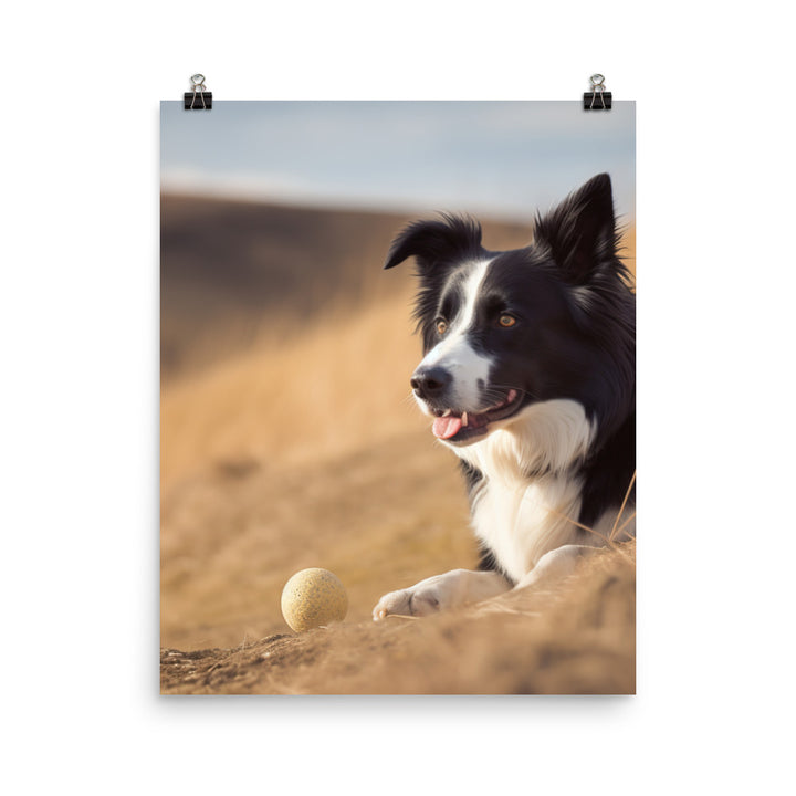 Loyal Border Collie at Work Photo paper poster - PosterfyAI.com
