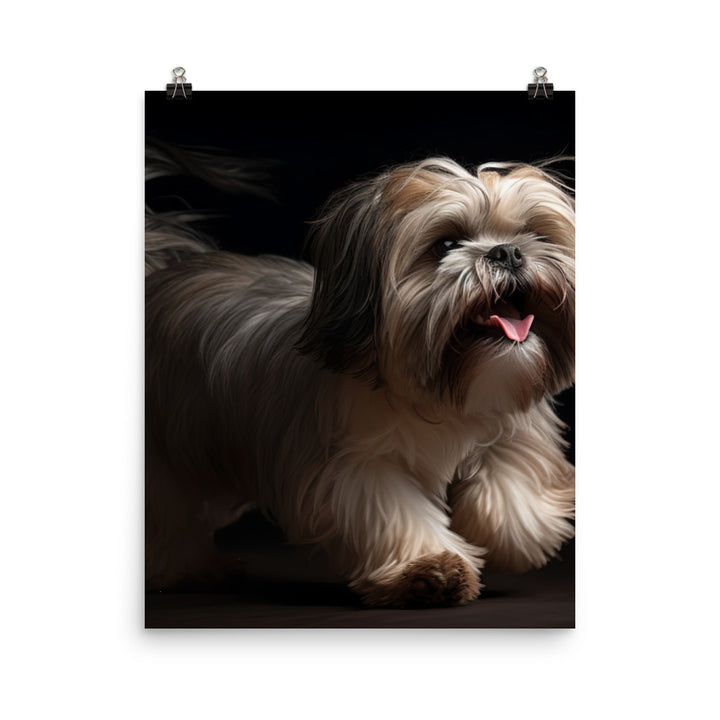 Lhasa Apso Playtime Photo paper poster - PosterfyAI.com