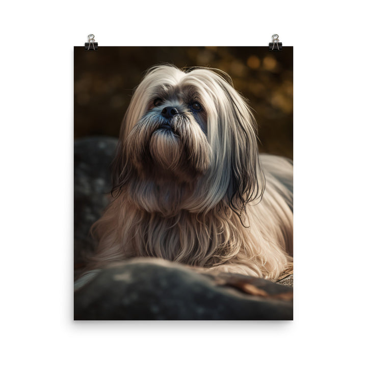 Lhasa Apso in Nature Photo paper poster - PosterfyAI.com