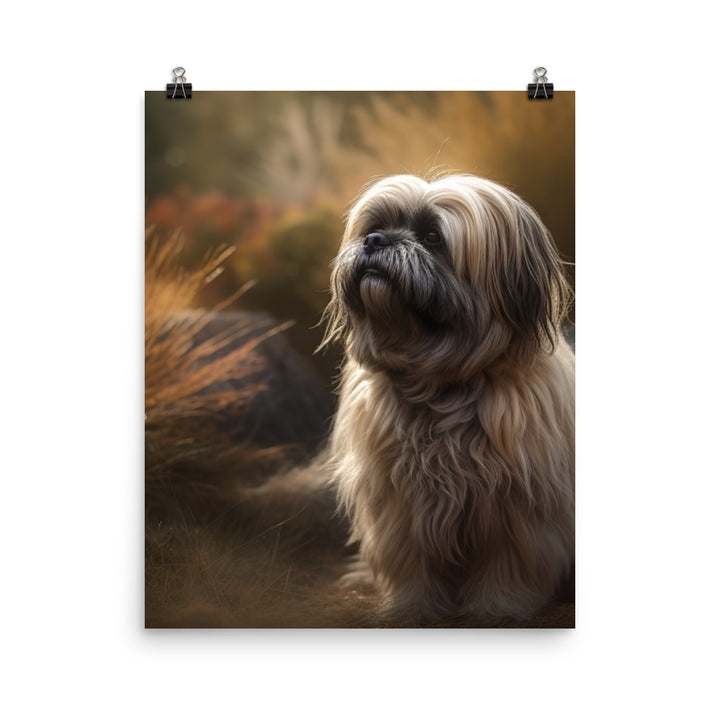 Lhasa Apso in Nature Photo paper poster - PosterfyAI.com