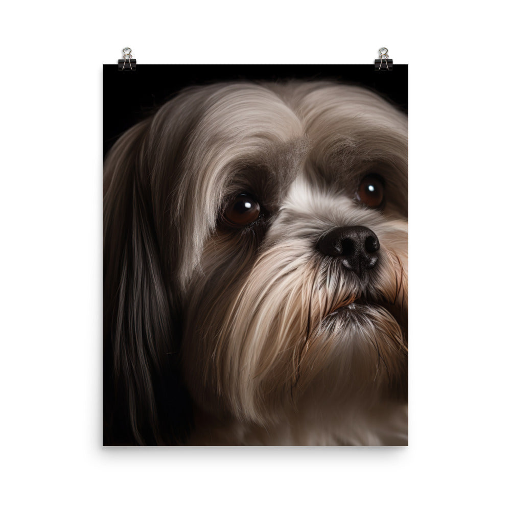 Lhasa Apso Glamour Shot Photo paper poster - PosterfyAI.com