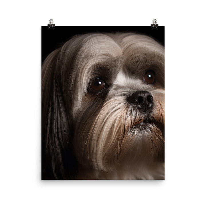 Lhasa Apso Glamour Shot Photo paper poster - PosterfyAI.com