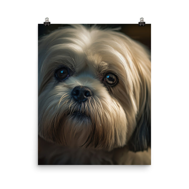 Lhasa Apso Gaze Photo paper poster - PosterfyAI.com
