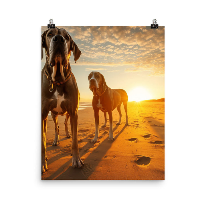 Great Danes at Sunset Photo paper poster - PosterfyAI.com