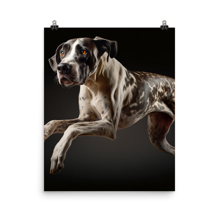 Graceful Great Dane in Motion Photo paper poster - PosterfyAI.com