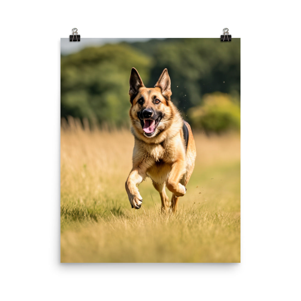 German Shepherd Playtime Photo paper poster - PosterfyAI.com