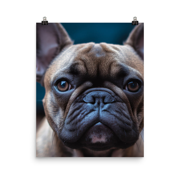 Frenchie portrait Photo paper poster - PosterfyAI.com