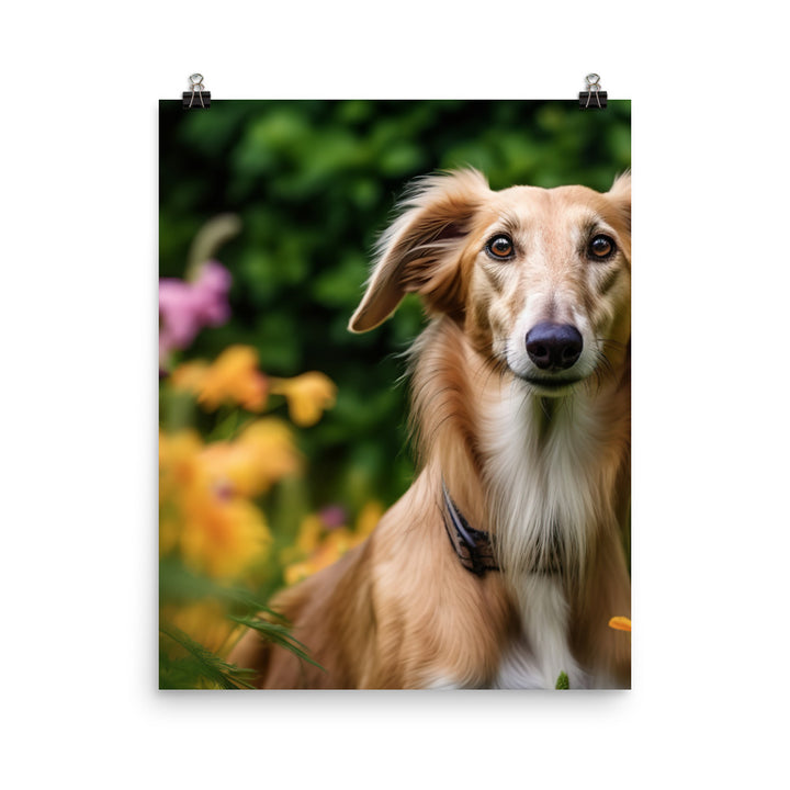 Elegant Saluki Photo paper poster - PosterfyAI.com