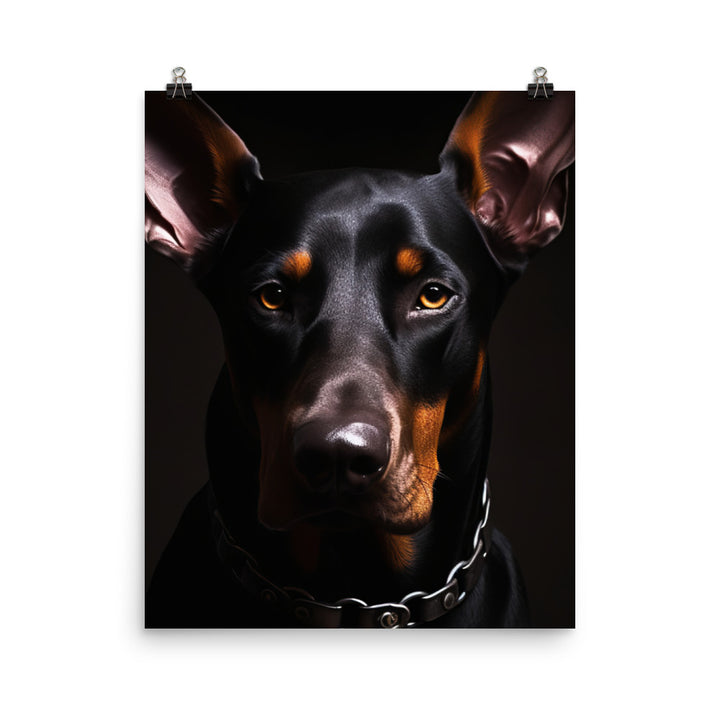 Doberman Pinschers piercing gaze Photo paper poster - PosterfyAI.com