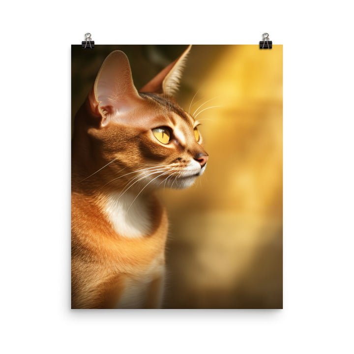 Playful Spirit of Abyssinian Cat Photo paper poster - PosterfyAI.com