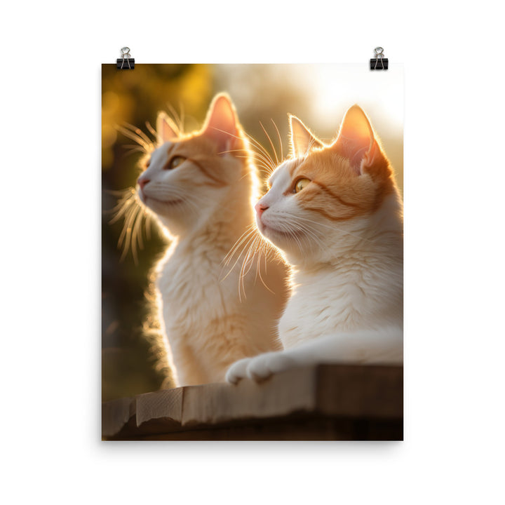 Turkish Van Cat Basking Photo paper poster - PosterfyAI.com