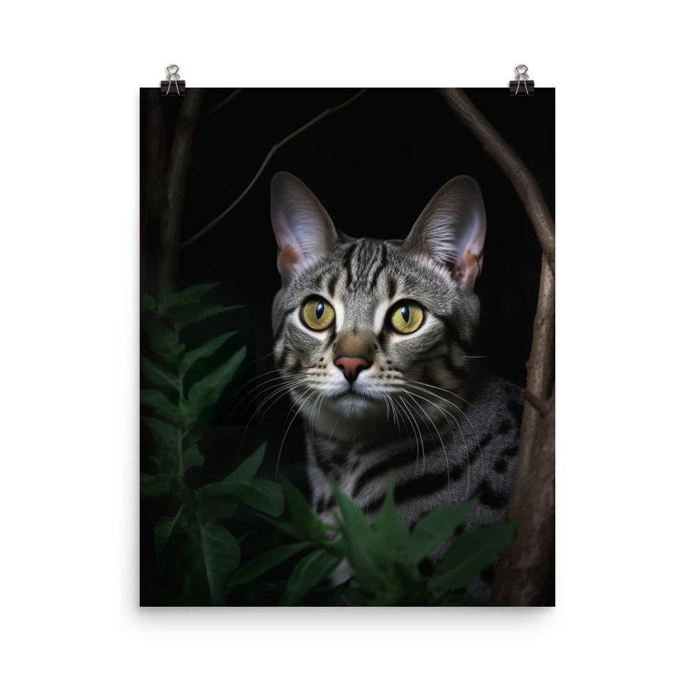 Egyptian Mau Cat Photo paper poster - PosterfyAI.com
