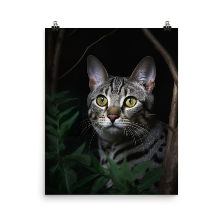 Egyptian Mau Cat Photo paper poster - PosterfyAI.com