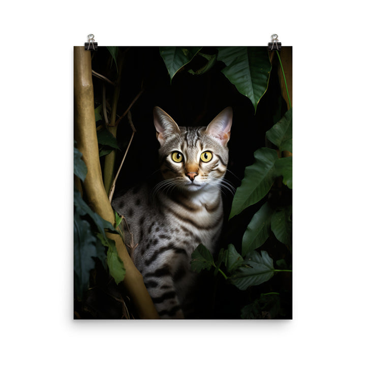 Egyptian Mau Cat Photo paper poster - PosterfyAI.com