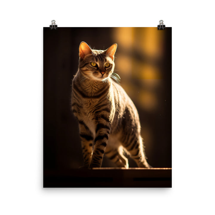 Egyptian Mau Cat Photo paper poster - PosterfyAI.com