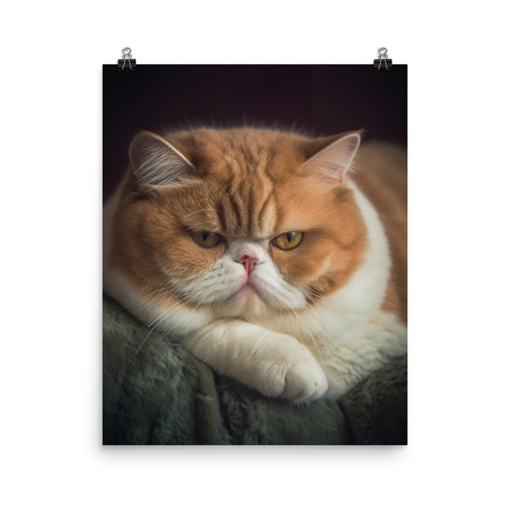 Elegance of Exotic Shorthair Cat Photo paper poster - PosterfyAI.com
