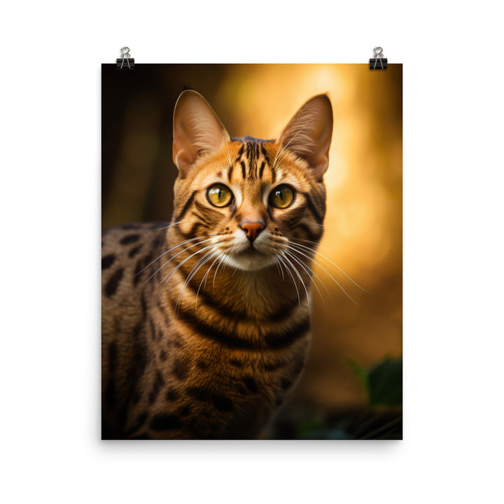 Majestic Beauty of Bengal Cat Photo paper poster - PosterfyAI.com
