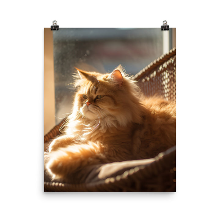 Persian Cat Relaxation Photo paper poster - PosterfyAI.com