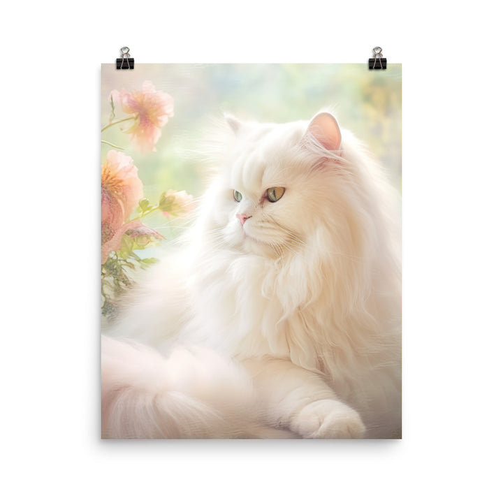 Persian Cat in Dreamy Pastel Photo paper poster - PosterfyAI.com