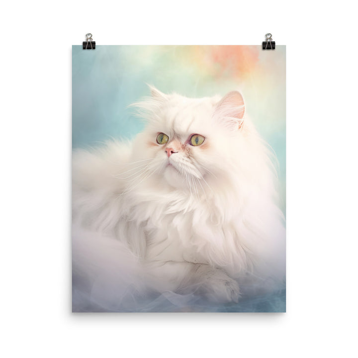 Persian Cat in Dreamy Pastel Photo paper poster - PosterfyAI.com