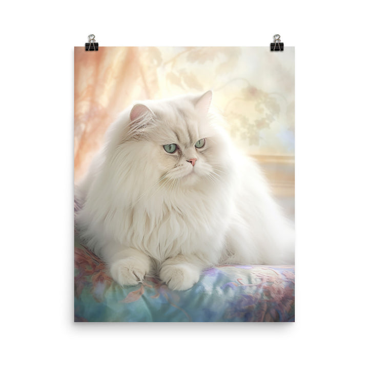 Persian Cat in Dreamy Pastel Photo paper poster - PosterfyAI.com
