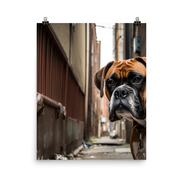Boxer in the City Photo paper poster - PosterfyAI.com