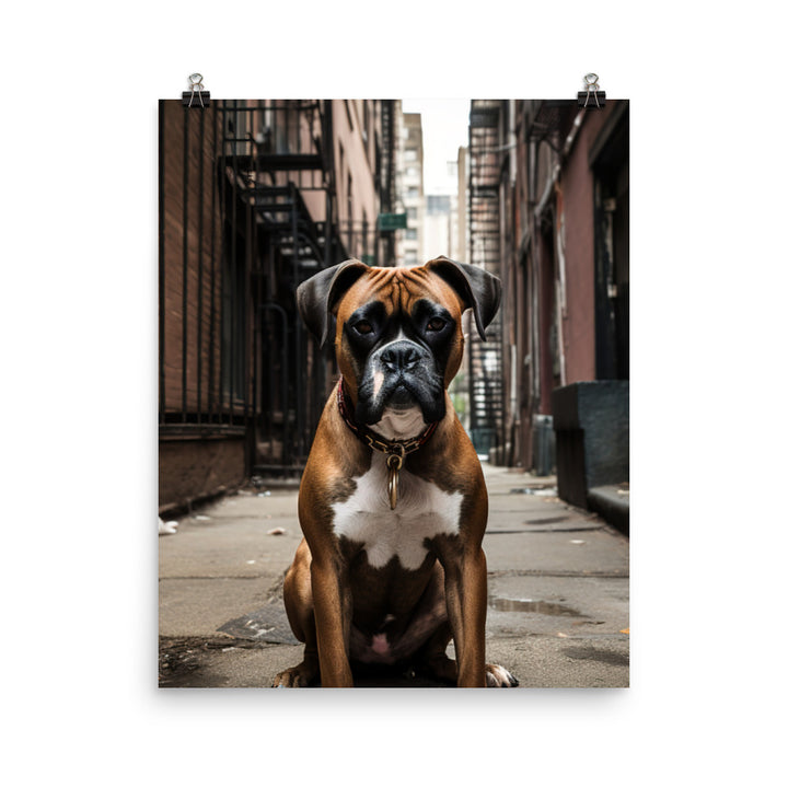 Boxer in the City Photo paper poster - PosterfyAI.com