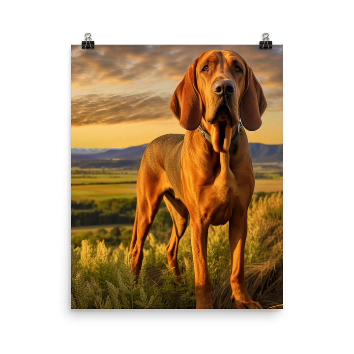 Bloodhound Portrait Photo paper poster - PosterfyAI.com