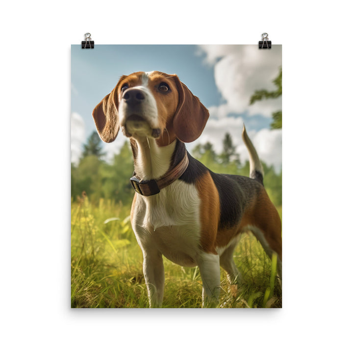 Beagle on the hunt Photo paper poster - PosterfyAI.com