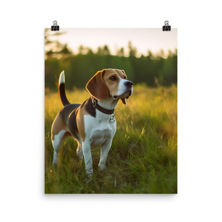 Beagle at play Photo paper poster - PosterfyAI.com