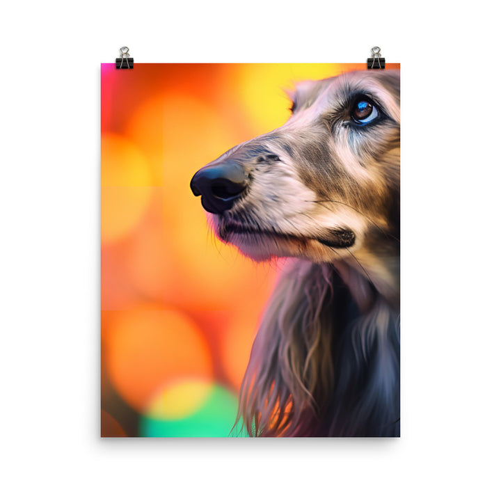 Afghan Hound portrait with bokeh Photo paper poster - PosterfyAI.com