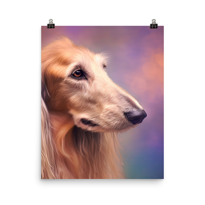 Afghan Hound portrait with bokeh Photo paper poster - PosterfyAI.com